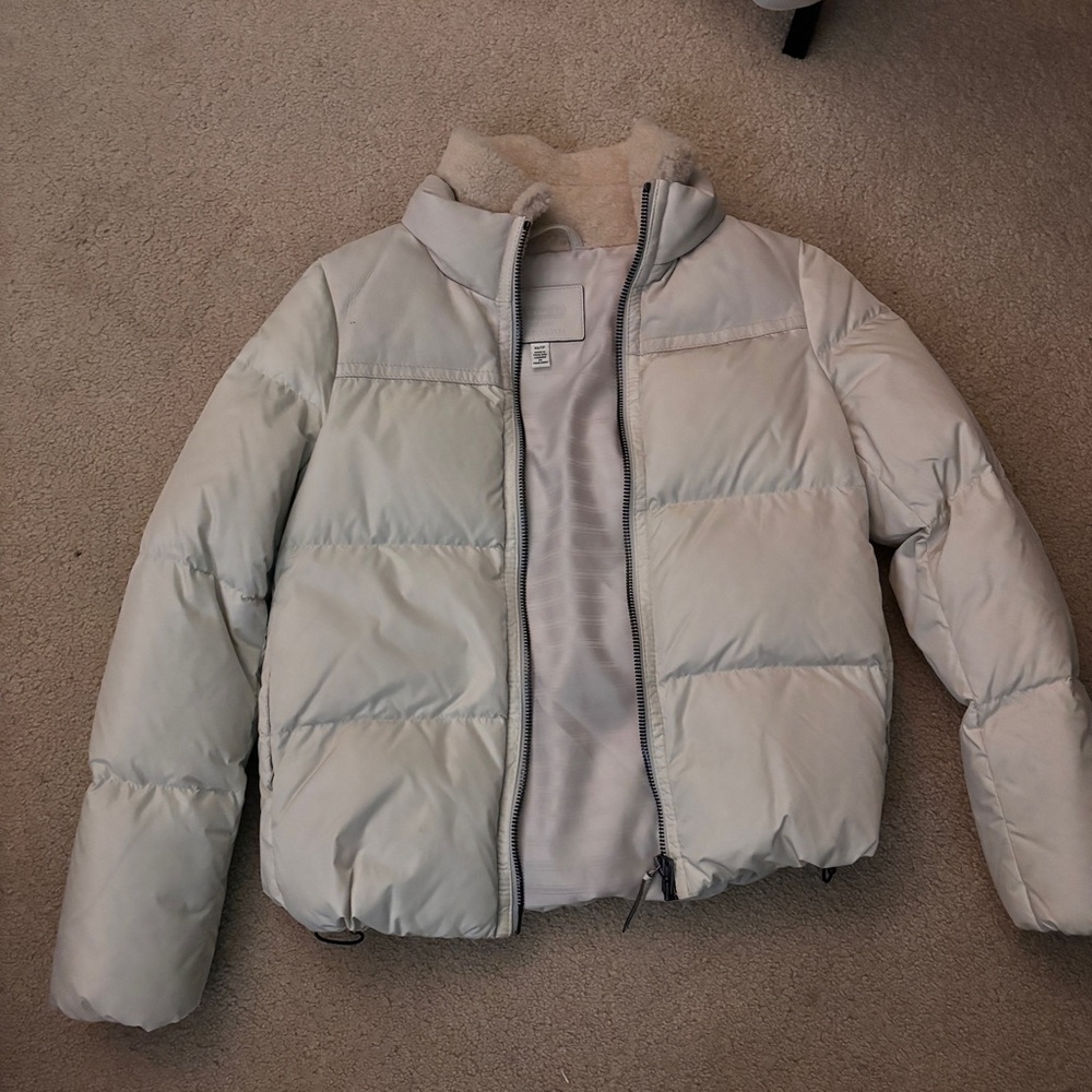 coach sherpa lined down puffer